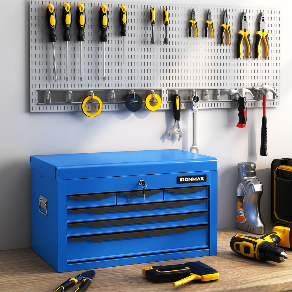 24 Inch Tool Chest Case with 6 Drawers and Top Storage for Garage Repair Shop & Warehouse-Blue - Gallery View 1 of 10