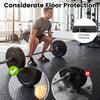 Puzzle exercise floor mats in black, 1/2" thick, providing non-slip safety and floor protection for gym workouts.