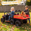 24V 2-Seater Kids Ride on Dump Truck 4WD with Electric Dump Bed and Lights-Red - Gallery View 1 of 10
