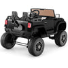 Black 24V 2-seater ride-on car with 4WD/2WD switchable, designed for kids with remote control and comfortable seating.