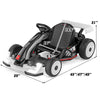 Audi licensed 24V kids go kart in black and white, featuring adjustable length, LED lights, and wear-resistant wheels.