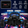 Front view of the 24V kids go kart with adjustable pedals, horn button, and entertainment features for fun rides.