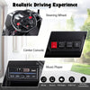 Steering wheel and center console of the 24V Kids Golf Cart with music player, horn, and control buttons for kids.