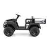 Black 24V kids golf cart ride-on car with 2 seats, storage trunk, and horn, designed for safe outdoor fun.