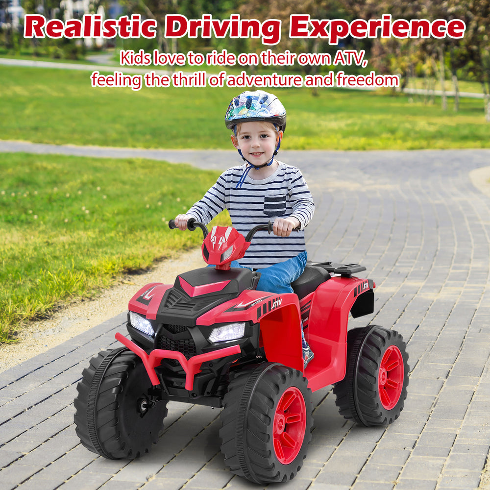 24V Kids Ride-On Electric ATV with Wireless Connection for Toddlers 3-8 Years Old-Red - Gallery View 1 of 11