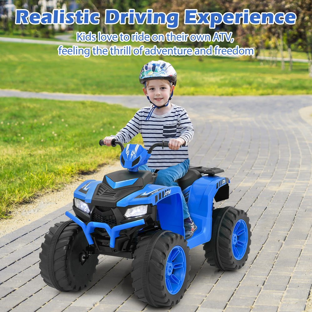 24V Kids Ride-On Electric ATV with Wireless Connection for Toddlers 3-8 Years Old-Blue - Gallery View 1 of 9