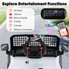 Dashboard of the 24V ride-on car for kids featuring FM radio, USB port, and battery display for entertainment functions.