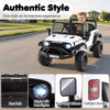 Kids' 24V ride-on car in white with LED headlights, parent remote control, and spacious seat for safe driving fun.
