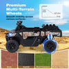 24V Ride On Dump Truck Car in black features premium multi-terrain wheels for smooth mobility on various surfaces.