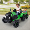 24V Ride On Tractor for Kids Electric Vehicle with Detachable Trailer and Remote Control-Green - Gallery View 1 of 12