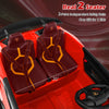 Two-seater interior of the 24V Lamborghini ride-on car featuring 3-point safety belts for kids' secure driving.