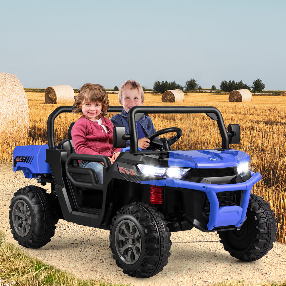 24V Ride On Kids Car with Dump Bed and Remote Control-Navy - Gallery View 1 of 9