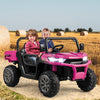 24V Ride On Kids Car with Dump Bed and Remote Control-Pink - Gallery View 1 of 9