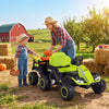 24V Ride on Tractor with Detachable Trailer and Music for Boys Girls-Green - Gallery View 1 of 11