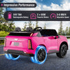 Pink licensed Cadillac ride-on truck for kids, featuring 2 seats, remote control, and 24V battery for impressive.