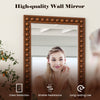 Rustic 24 x 36 inches wall mirror featuring a beaded solid wood frame, perfect for brightening any room with vintage.