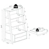 4-tier ladder bookshelf with 2 drawers, made of particleboard and MDF, ideal for storage in any room.