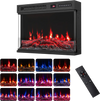 Three-sided electric fireplace insert with 12 flame colors, remote control, and efficient heating for cozy home ambiance.