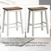 Set of 4 ergonomic 24.5-inch saddle bar stools with walnut acacia wood seats and gray rubber wood legs for kitchen islands.