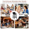 24.5-inch black swivel wooden bar stool with rubber wood legs, perfect for home, coffee shop, or bar settings.