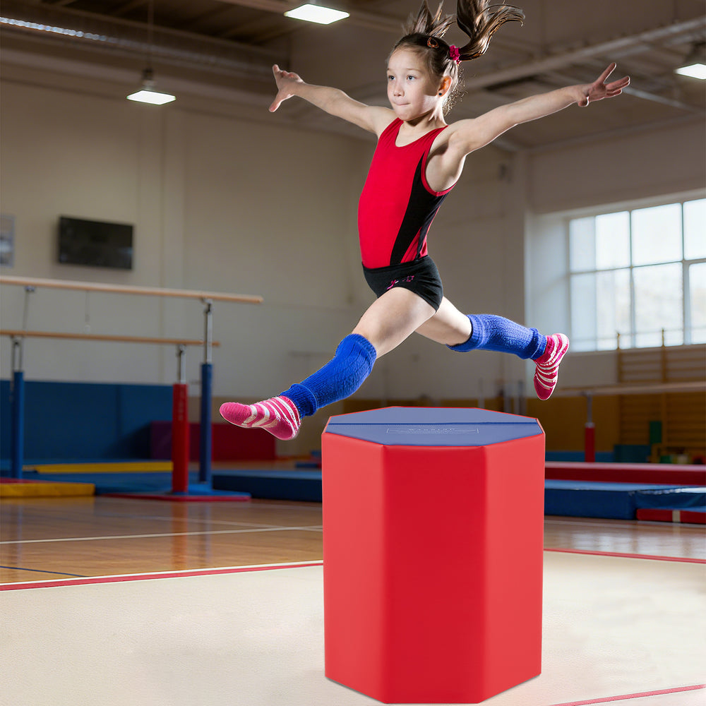 24.5 Inch x 24.5 Inch Octagon Gymnastics Mat with Waterproof Zippered Cover-Red - Gallery View 1 of 10