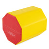 Yellow and red octagon gymnastics mat with waterproof cover, ideal for training gymnastics and cheerleading skills.