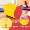Octagon gymnastics mat with waterproof zippered cover in yellow, featuring anti-slip artificial leather for safe.