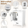 Modern 24.5" white bathroom vanity with sink, featuring 2 doors, a drawer, and smooth drawer slides for easy access.