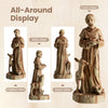 Side view of the 24.5-inch St. Francis statue with animals, rustic brown finish, ideal for garden or home accents.