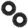 24-inch pre-lit artificial Christmas wreath featuring 143 branch tips and 50 warm white LED lights for festive decor.