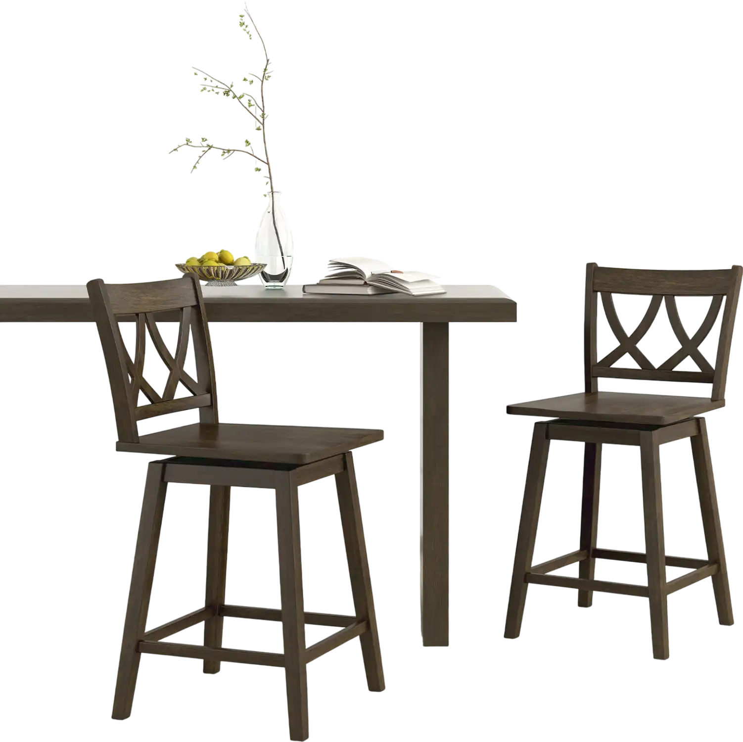 Costway Set of 2 Wooden Bar Stools 24