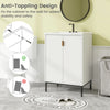 24-inch bathroom vanity with sink combo, featuring double doors, adjustable shelf, and sturdy metal legs for stability.