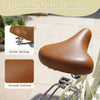 Ergonomic bike seat with elastic springs and smooth surface for comfort on the 24-inch beach cruiser bike.