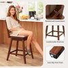 24-inch counter height barstool with backrest, upholstered seat cushion, and anti-slip foot pads for kitchen or dining.