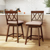 24 Inch Counter Height Barstools with Backrest and Upholstered Seat Cushion for Kitchen,Dining Room-Oak - Gallery View 1 of 9