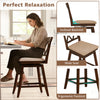 24-inch counter height barstool set with ergonomic backrest and cushioned seat, ideal for dining and bar areas.