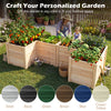 L-shaped 24-inch wooden raised garden bed made of natural fir wood, ideal for various plants with an open-ended base.