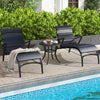 Rustic brown 24-inch patio side table with elegant patterns and adjustable footpads, perfect for poolside or balcony.