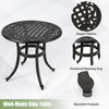 24-inch rustic brown patio side table with elegant patterns, adjustable footpads, and reinforced retaining ring for.