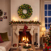24 Inch Pre-Lit Artificial Christmas Wreath for Front Door Battery Operated-1 Piece - Gallery View 1 of 10