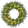 24 Inch Pre-lit Christmas Wreath with 108 Branch Tips and 35 Warm White LED Lights for Wall Window