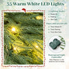 24-inch pre-lit Christmas wreath featuring 35 warm white LED lights and 108 branch tips, ideal for wall or window.