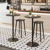 24 Inch Modern Round Cocktail Table with Metal Base and MDF Top-Set of 2 - Gallery View 1 of 10