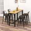Set of 4 gun metal cafe side chairs with removable backs, featuring ergonomic design and rubber foot caps for floor.