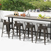 Set of 4 gun metal cafe side chairs with removable backs, ideal for kitchen islands and patios, featuring rubber feet.