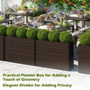 Tall raised garden bed made of weatherproof PE rattan, ideal for adding greenery and privacy in outdoor spaces.