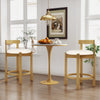 24 Inch Teddy Velvet Upholstered Counter Height Bar Stools with Backrests and Footrests-Set of 2 - Gallery View 1 of 9