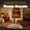 24-inch 3-sided glass electric fireplace heater with remote control, 5000 BTU, ideal for cozy living room heating.