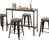 Set of 4 stackable 24-inch Tolix style barstools in gun color, featuring a waterproof surface and anti-skid foot pads.