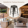 24-inch gun metal Tolix style stackable barstool with anti-skid foot pads, ideal for home bar or kitchen use.